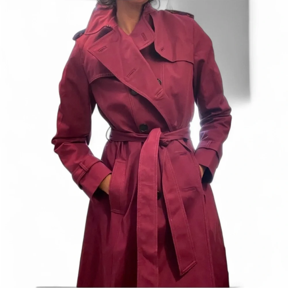 Hobbs of London Vibrant Pink Trench Coat Size 8/M $400